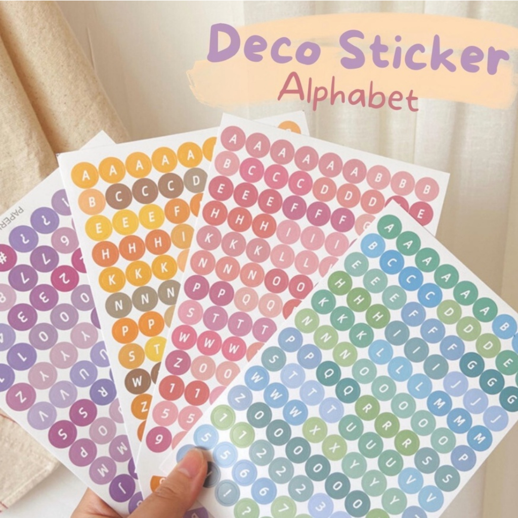 

【MAPLESOL】4PCS Stiker Huruf Angka Deco Alphabet Untuk Number Aesthetic Sticker Sheet Kiss Cut Sticker Huruf Diy Saku Stiker Simple Hadiah Keyboard