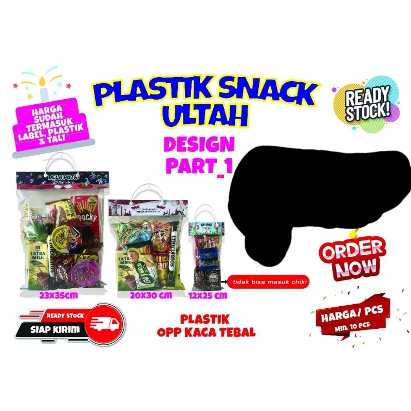 

Plastik snack Label ulang tahun ukuran 12x25