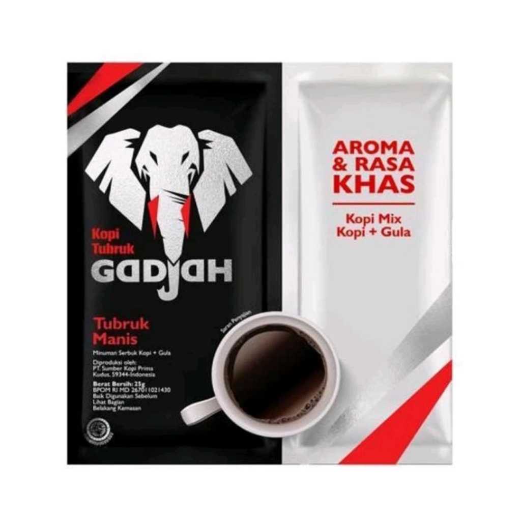 

Kopi Tubruk Gajah Kemasan Renceng isi 10 Sachet Gula Terpisah