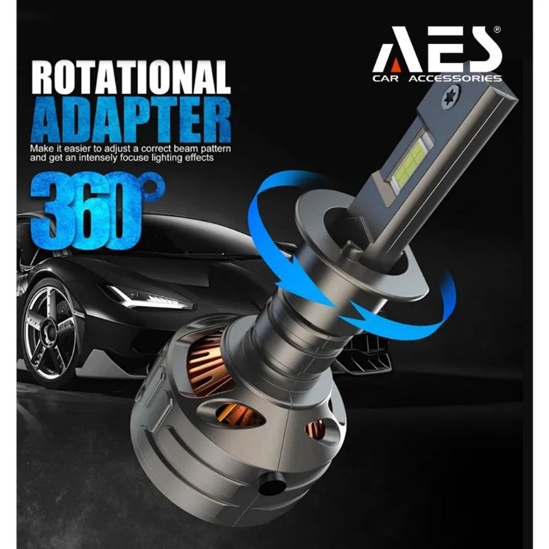 LAMPU HEADLAMP H4 AES TURBO P5 100 W  PREMIUM QUALITY SOKET H4 MOBIL MOTOR