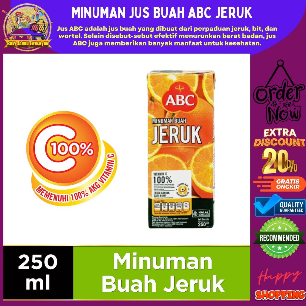 

JUS JERUK ABC 250ML ORANGE JUICE MINUMAN BUAH