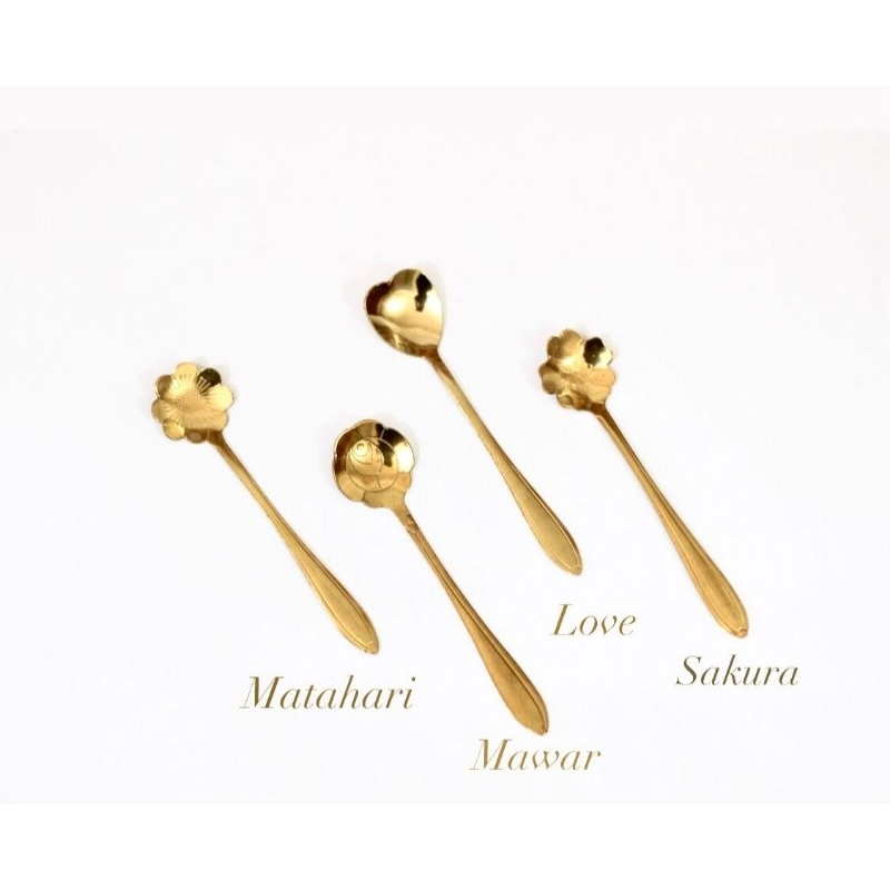Sendok Gold 1 lusin sendok bunga sendok bukhur sendok teh sendok kue