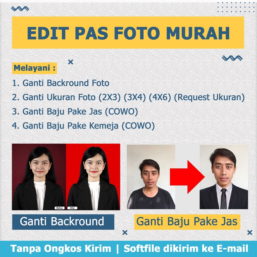 Edit Pas Foto pake Jas | Edit Background Foto