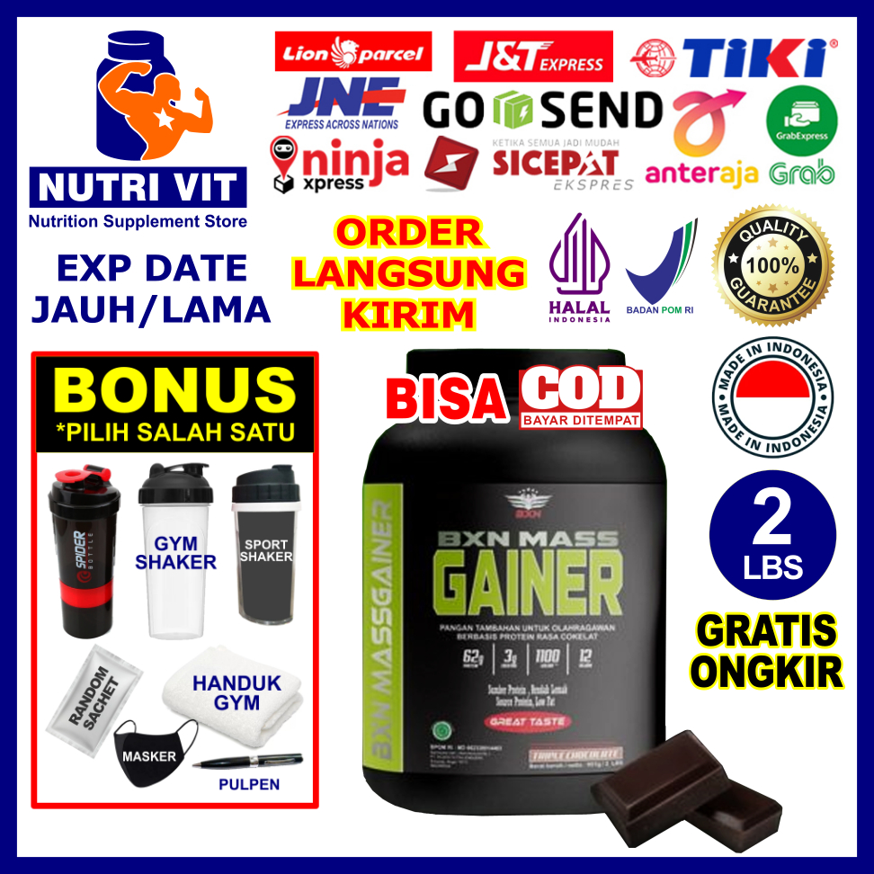 BXN Mass Gainer 2 Lbs BXN Gainer 2 Lbs 900 Gram 2Lbs Susu Penambah Berat Badan HALAL BPOM Susu Penam