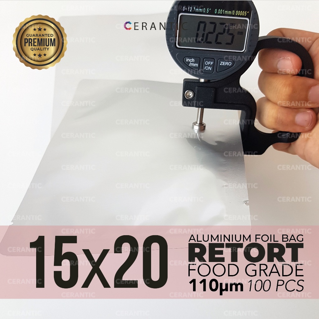 Aluminium Foil Retort / Tahan Panas / Steril Ukuran 15x20 Sachet
