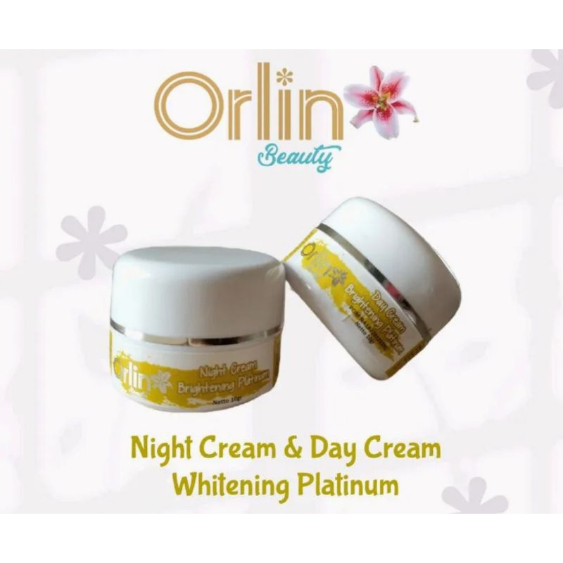 Day Cream dan Night Cream Orlin Beauty Skincare Brightening Platinum Mencerahkan Wajah Kulit Glowing