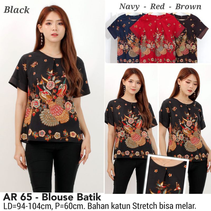 BLOUSE  BATIK TARA 65 MODERN ATASAN KERJA KANTOR WANITA MURAH BAJU CEWEK ETNIK CANTIK