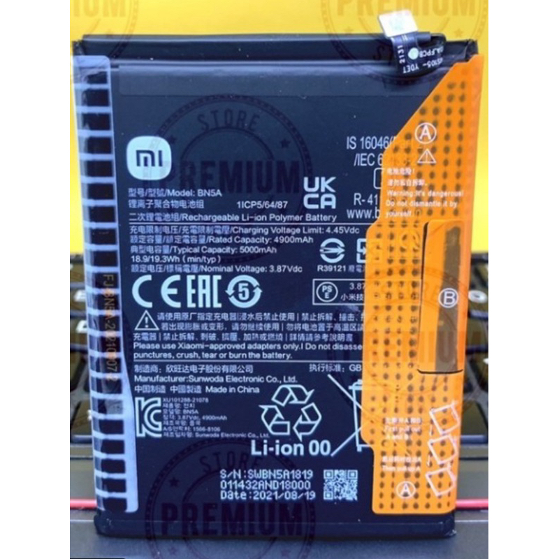 Baterai Xiaomi Poco M3 Pro 5G/Redmi 10/Note 10 5G BN5A Asli (Original 100%) batere batre batrai batt