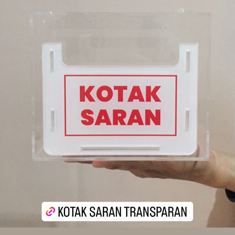 Kotak Saran Akrilik, Kotak Saran Berbahan Akrilik, Kotak Saran Transparan