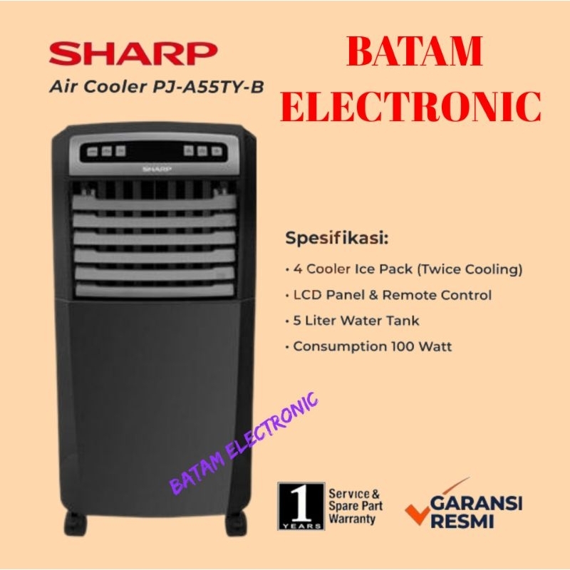 AIR COOLER SHARP PJA55TYB/ PJ-A55TY B - HITAM [ BATAM ]