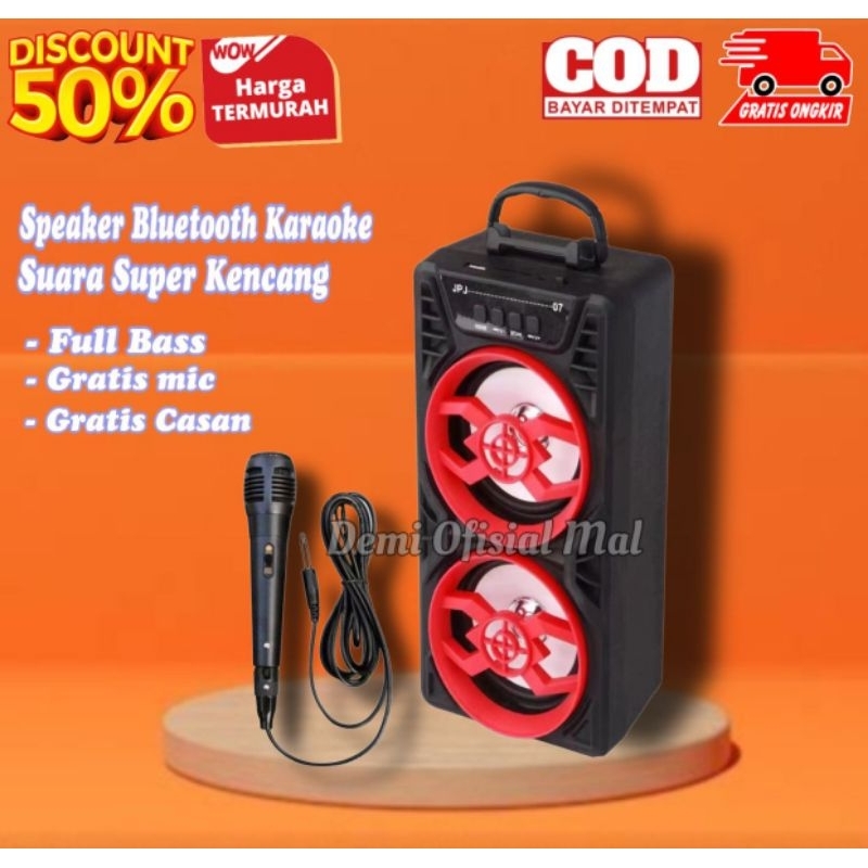TERMURAH Speaker Karaoke Bluetooth Bonus Mic Double Spiker Bonus Mic Y2005A / Salon Aktif Spiker Uku