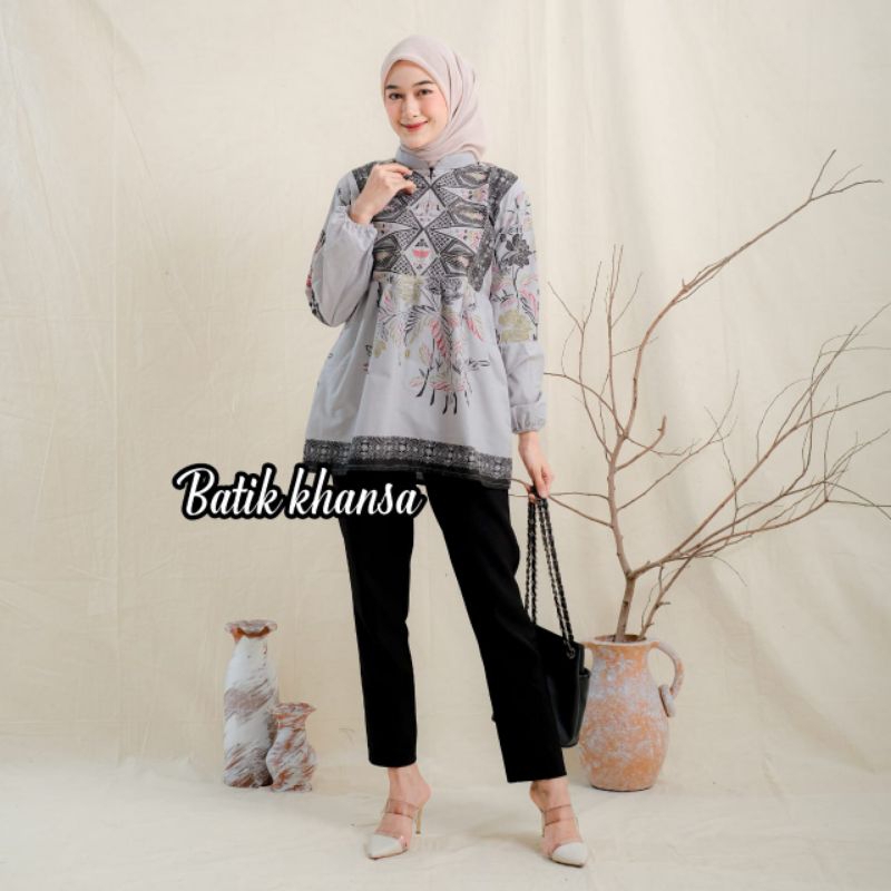 BAJU BATIK WANITA MODERN MONALISA GENES M,L,XL asli PEKALONGAN