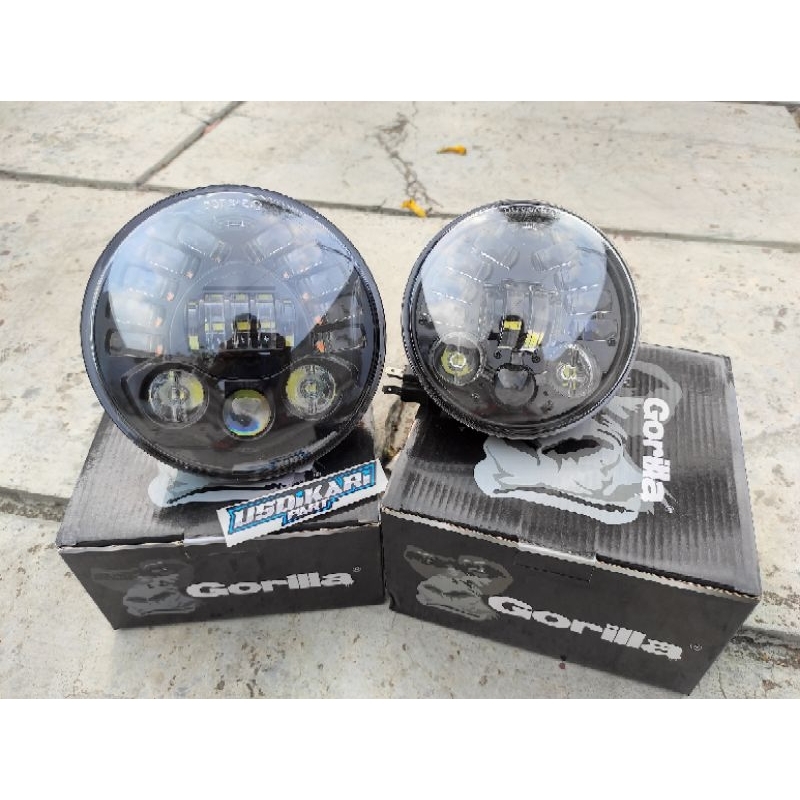lampu daymaker 7 inch dan 5,75 inch import gorilla pnp batok honda tiger barong tilam tilas mp hiu p