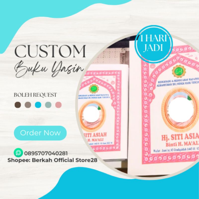 

COD BUKU SURAH YASIN 10 X 14 CM PROMO BUKU YASIN PACKING TANPA KAIN TILE custom Souvenir yasin