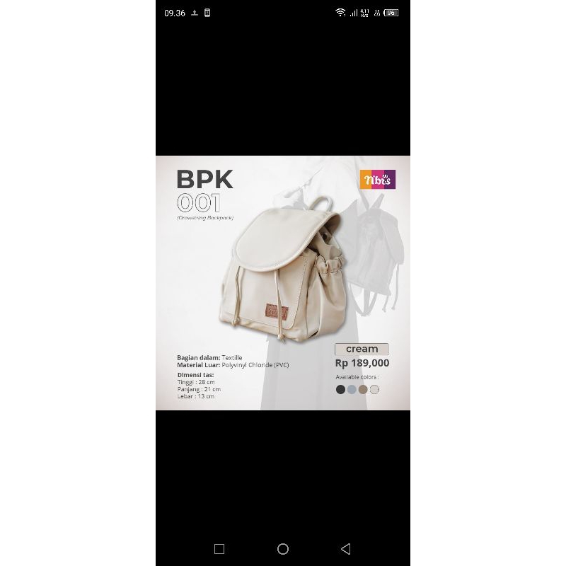 Tas Ransel Wanita Nibras