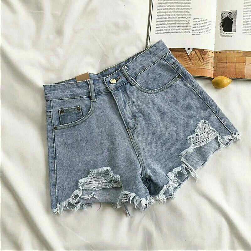 Celana hot pants wanita jeans sobek