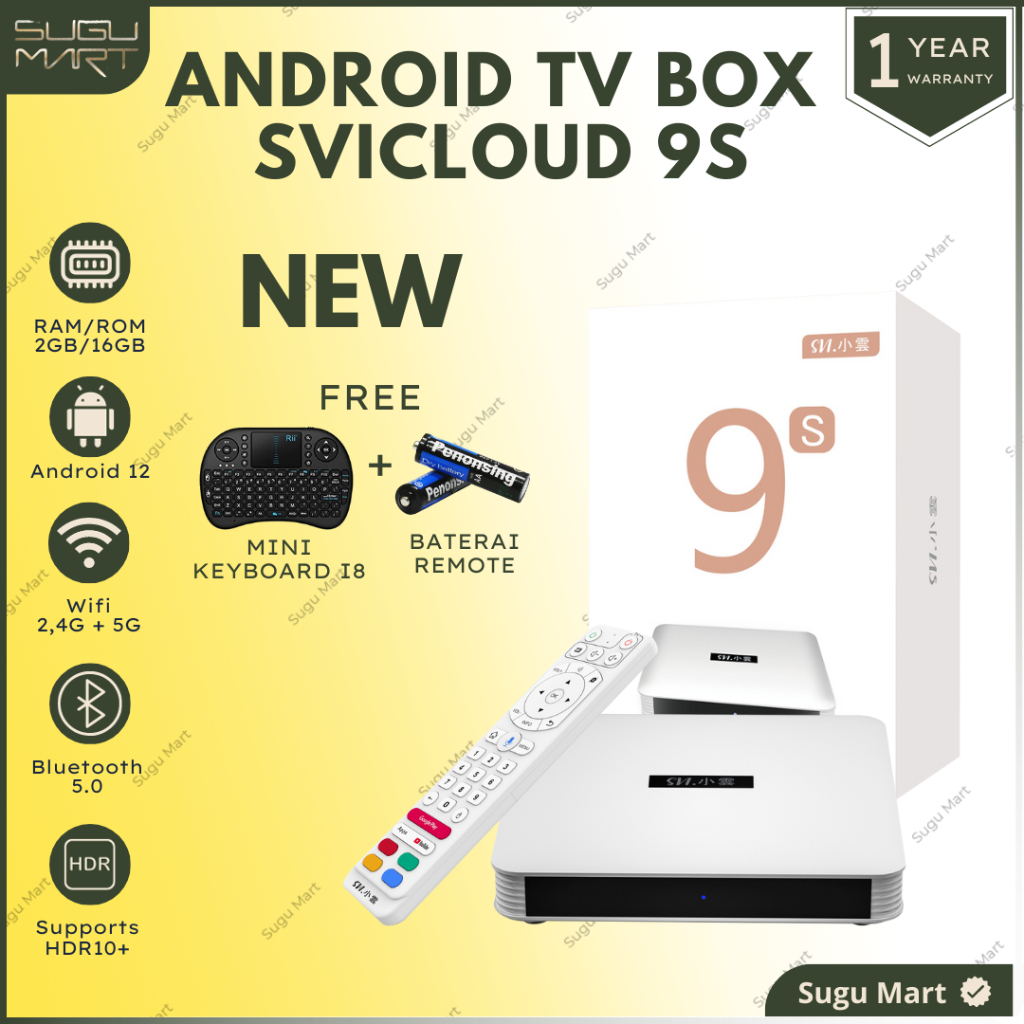 SVICLOUD 9S Android  Tv Box | Android 12 RAM 2 ROM 16 GB Tv Box | Tv Box Android 12 | Tv Box