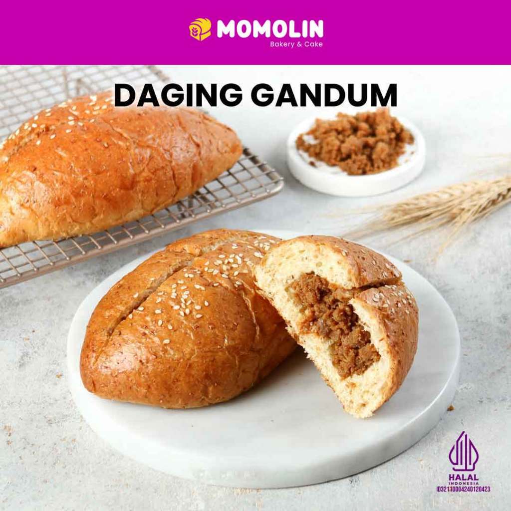 

Momolin Bakery Roti Gandum Daging | Roti Sehat | Camilan Sehat