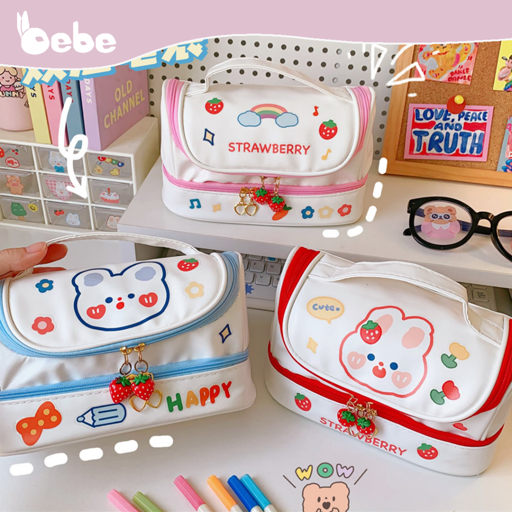 

Tempat Pensil Makeup Multifungsi Pencil Case Pouch Cute Korea FREE Sticker