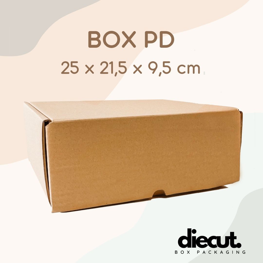 

Kardus PD 25 x 21 x 9,5 cm | Box Die Cut Kraft | Packing Kue Tart, Pizza, Baju, Serbaguna, Hampers, Snack