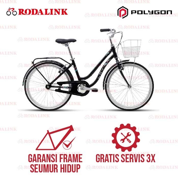 Polygon Sepeda Anak Wanita Lovina 24" | Sepeda Anak Keranjang CTB