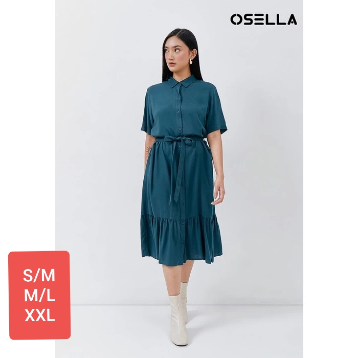 Maxi Dress Wanita Warna Malachite Osella