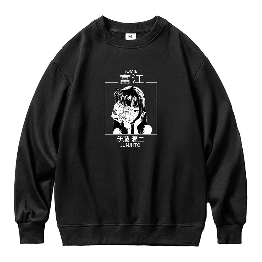 Hoodie Anime Tomie Junji Ito Hoodie Kaus Pakaian Musim Dingin Wanita Unisex