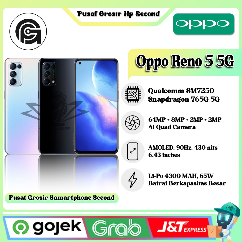 Oppo Reno 5 5G Ram 8 Rom 128GB (Second)