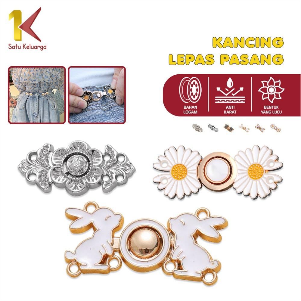 Satu Keluarga Kancing Pengecil Jeans Pinggang Karakter P607 Set Kancing Kait Pengecil Lingkar Pingga