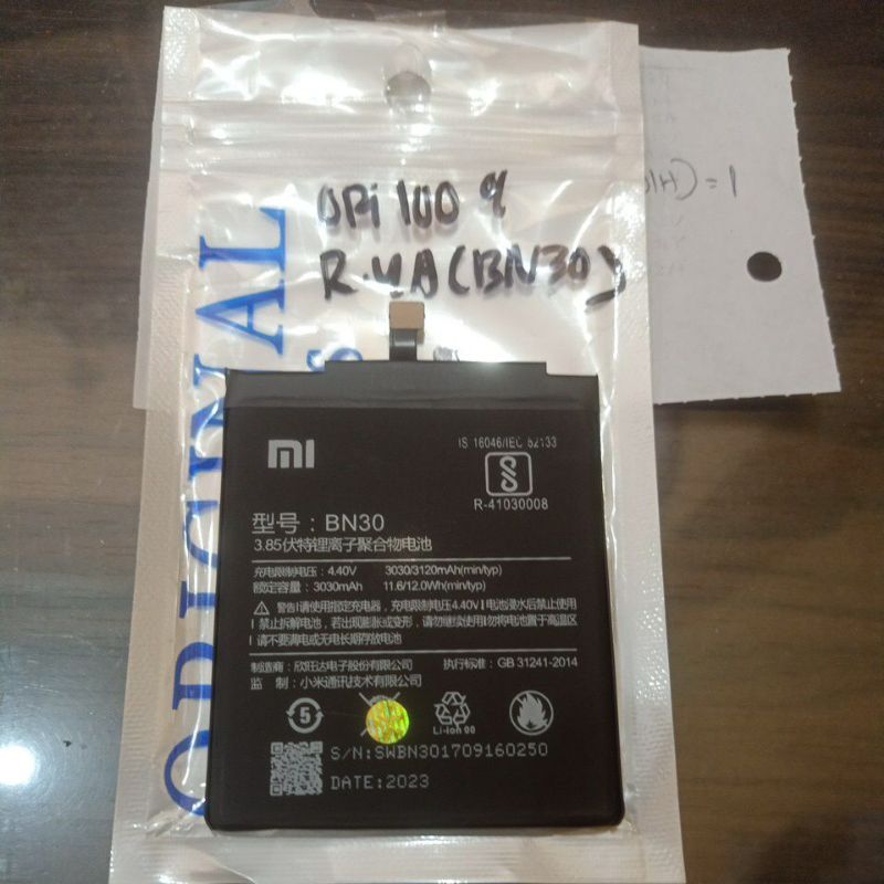 batre/Batrei/baterai Hp xiaomi Redmi 4A (BN30)