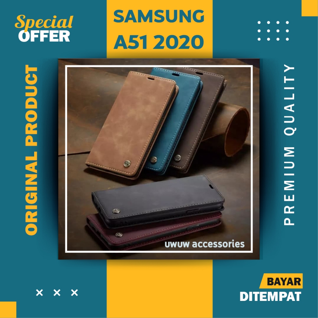 Case Casing Dompet Pelindung Flip Cover Hp Handphone Leather Kulit Flipcase Premium Samsung Galaxy A