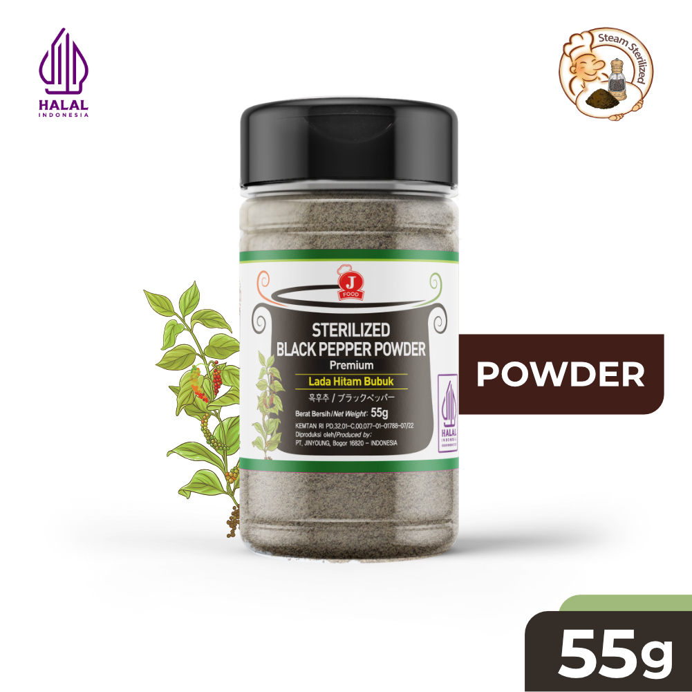 

J FOOD Sterilized Black Pepper Powder (Lada Hitam Bubuk) 55gr