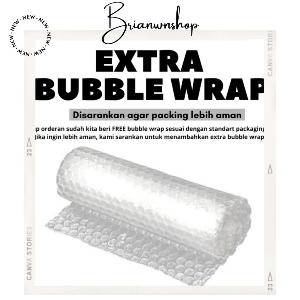 

EXTRA BUBBLE WRAP DISARANKAN AGAR PACKAGING TETAP AMAN ( DISARANKAN UNTUK PEMBELIAN PAKET