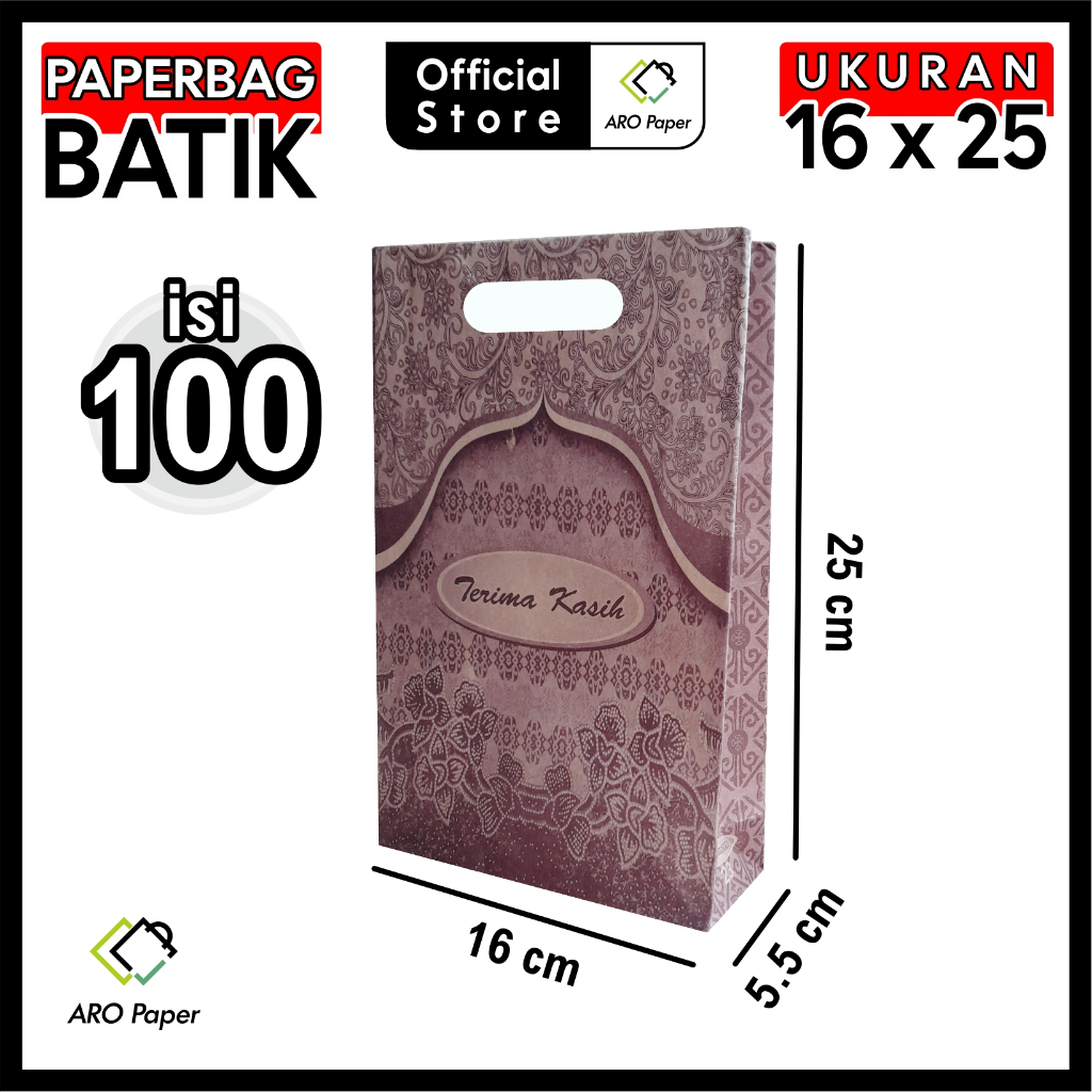 

Paper Bag Batik | Ukuran 16x5,5x25 cm (Isi 100 pcs)