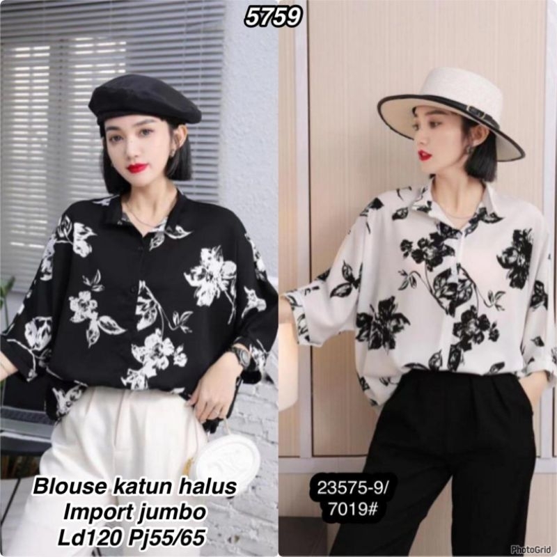 5759 blouse katun premium bunga