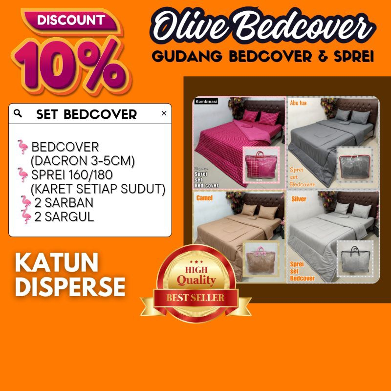 OLIVE [BEDCOVER 1 SET SPREI] Set Bedcover Homemade Queen King Single King Queen Single Termurah Moti