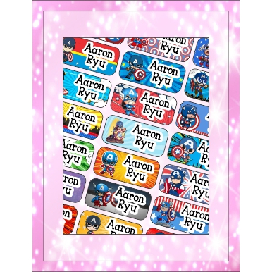 

Sticker Nama / Label Nama Karakter Waterproof - Captain America