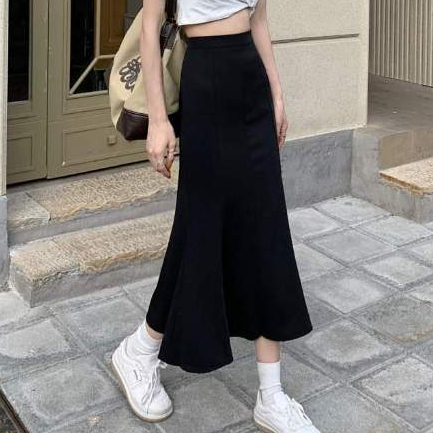 Drozenb Mermaid Midi Skirt/Rok Formal Wanita/Rok Span Duyung/Rok Skirt Wanita Model Duyung/Rok Panja