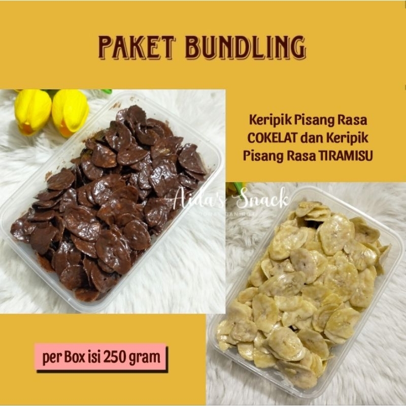 

Paket BUNDLING Keripik Pisang Coklat Lumer Rasa COKLAT dan TIRAMISU