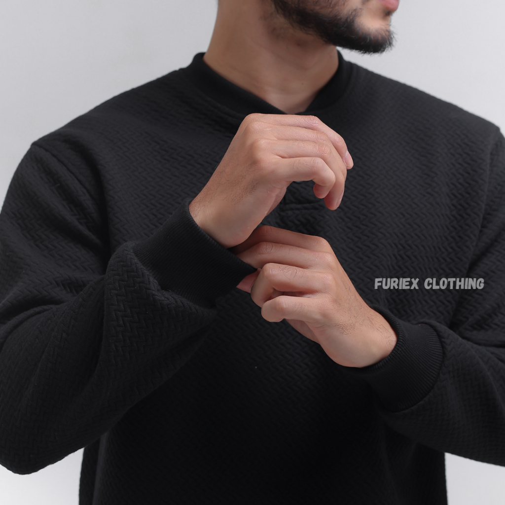 TERPOPULER Sweater Pria Crewneck Kancing Sweatshirt Sweater UNISEX Pria/Wanita TERPOPULER