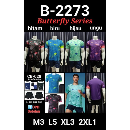 KAOS JERSEY PRIA TENIS MEJA/PINGPONG BUTTERFLY GO IMPORT B2273