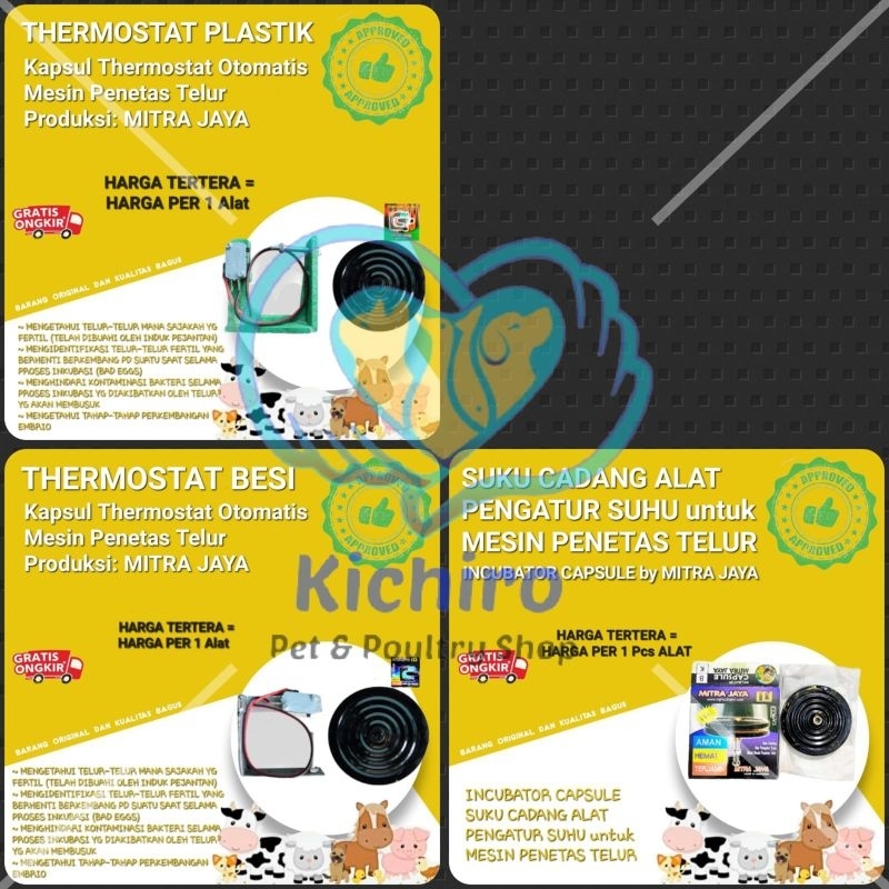 Thermostat Capsule / Kapsul ( Free Packing Bubble ) Termostat Otomatis Mesin Penetas Telur Produksi 