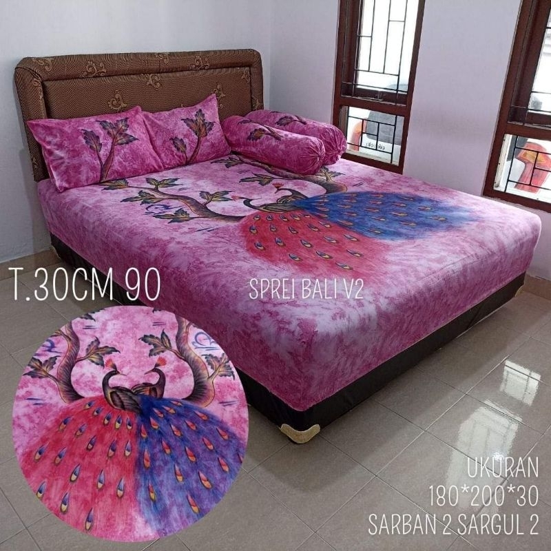MD - 180x200x30cm Sprei Katun Khas Bali Adem Lembut Tidak Mudah Geser