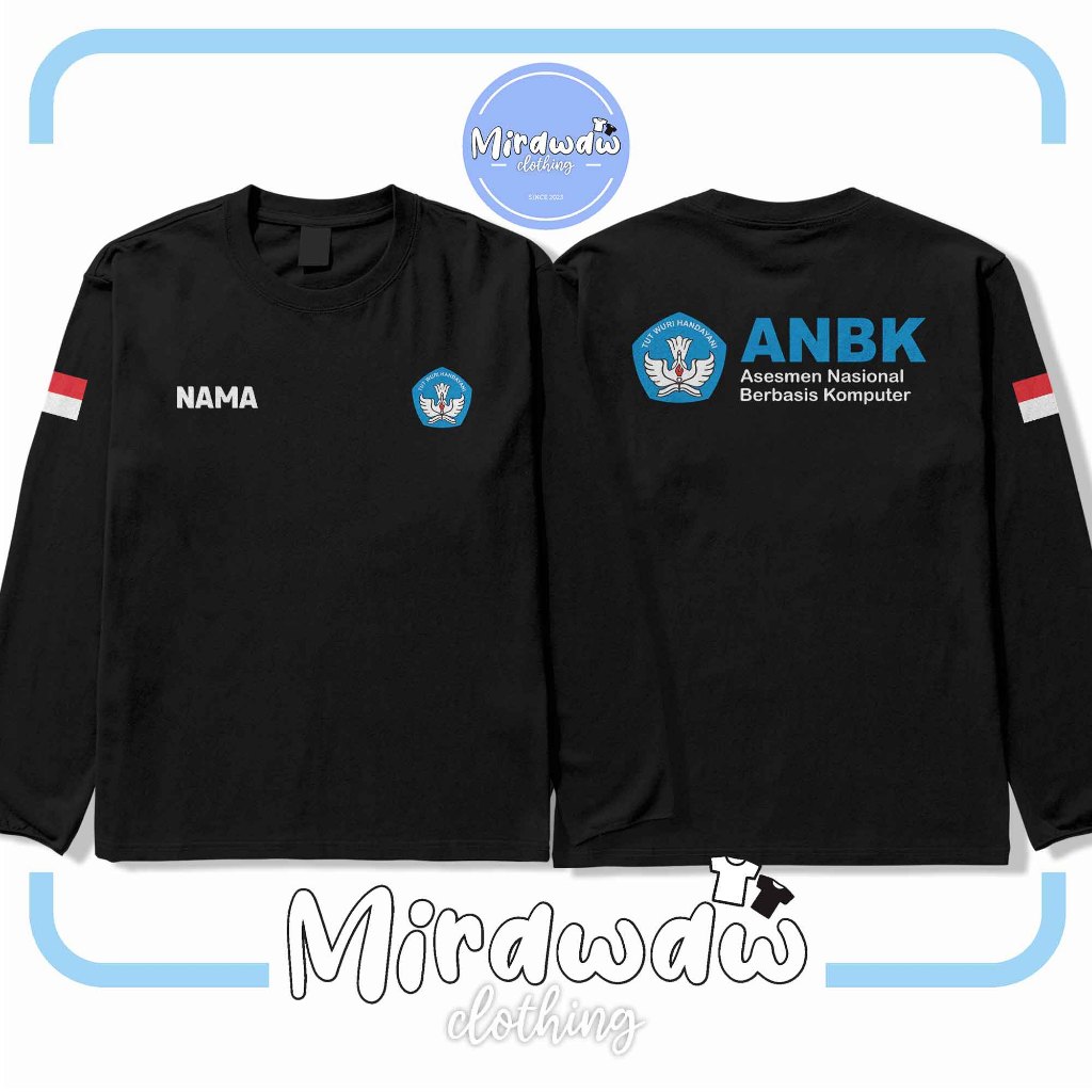Kaos Baju ANBK Asesmen Nasional Berbasis Komputer Gratis Nama Lengan Panjang Kaos Distro