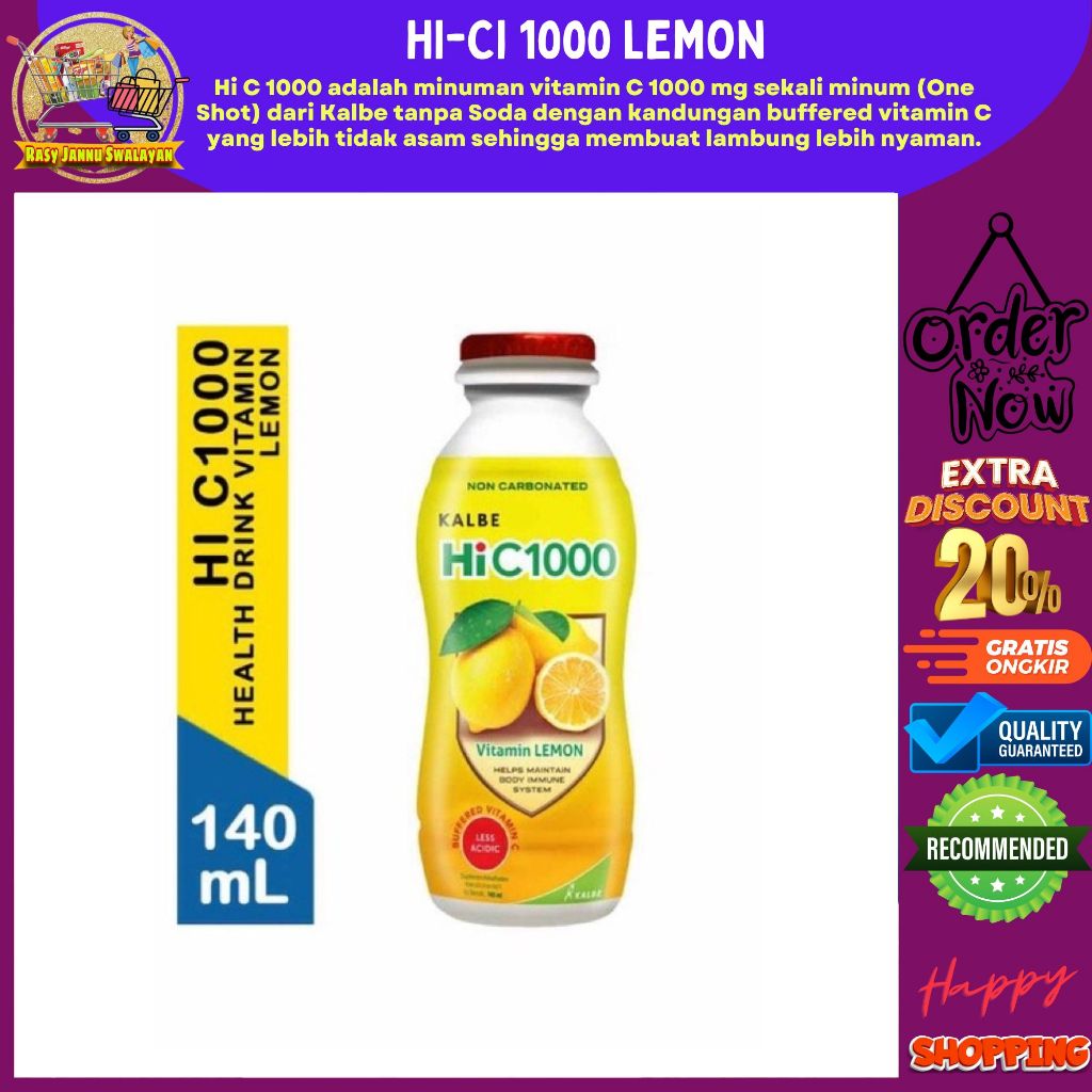 

HI C 1000 minuman vitamin C rasa lemon dan jeruk 140ml