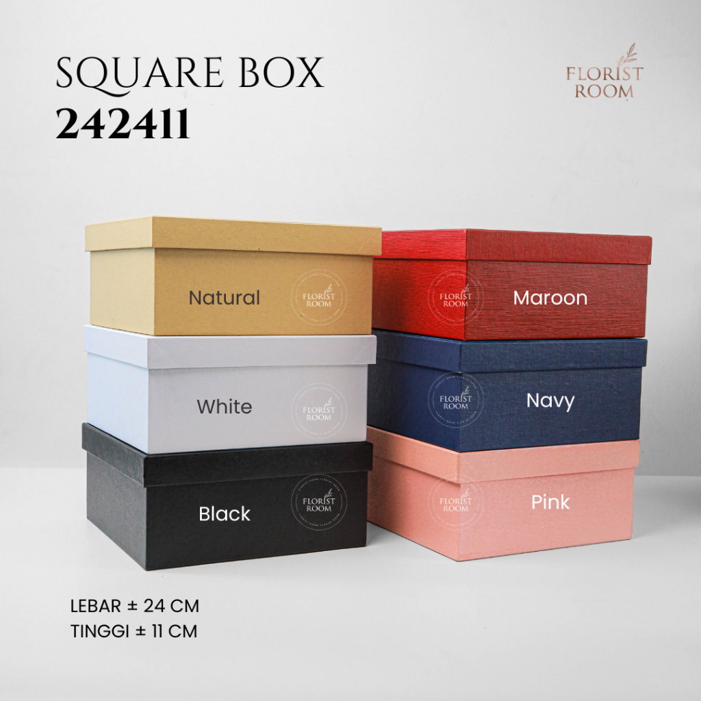 

Square Flower Box Size M = 24x24x11cm - Box Bunga - Box kado - bloom box - flower box - kotak bunga