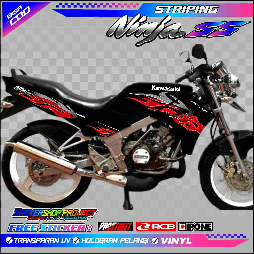 STRIPING VARIASI MOTOR KAWASAKI NINJA SS VARIASI API / STICKER LIST VARIASI MOTOR NINJA SS