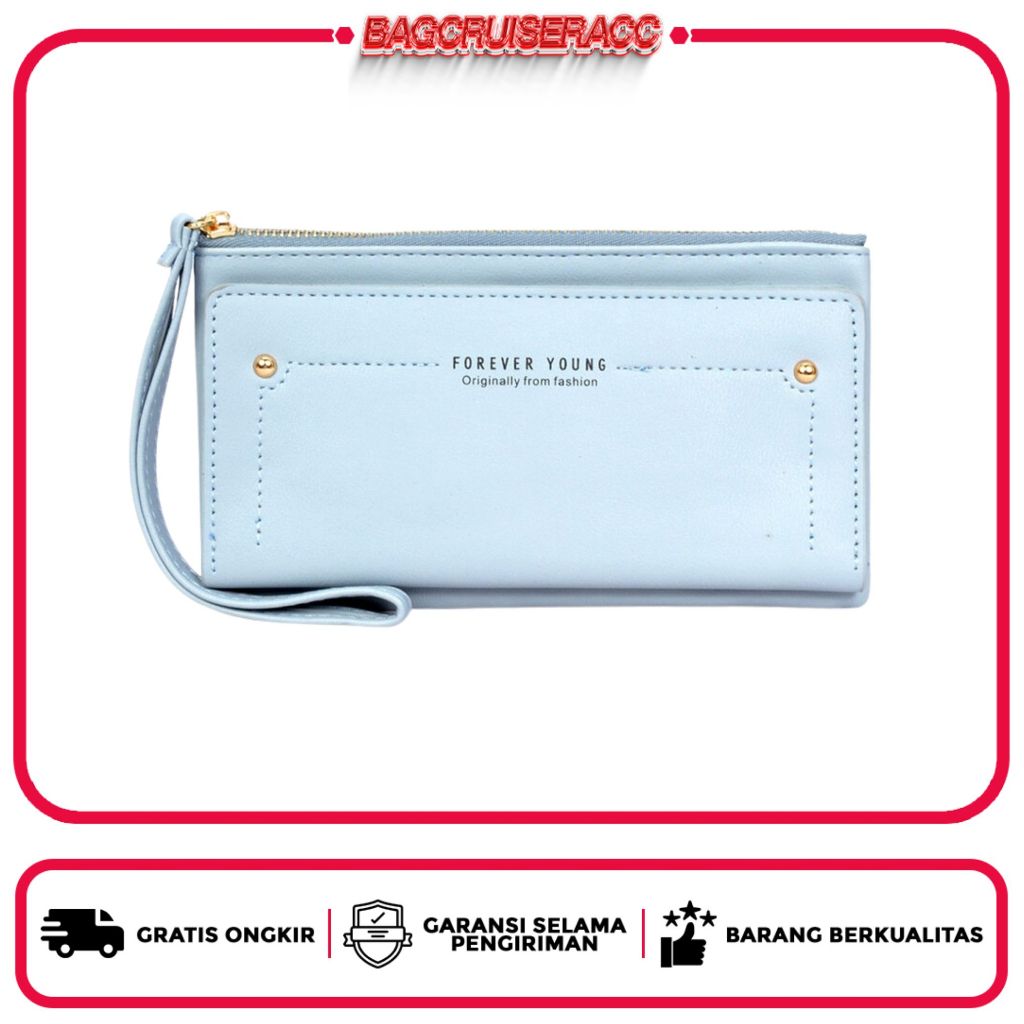 Dompet Panjang Lipat Wanita Pita 10 Slot Kartu Import TM302-A - TM302-C