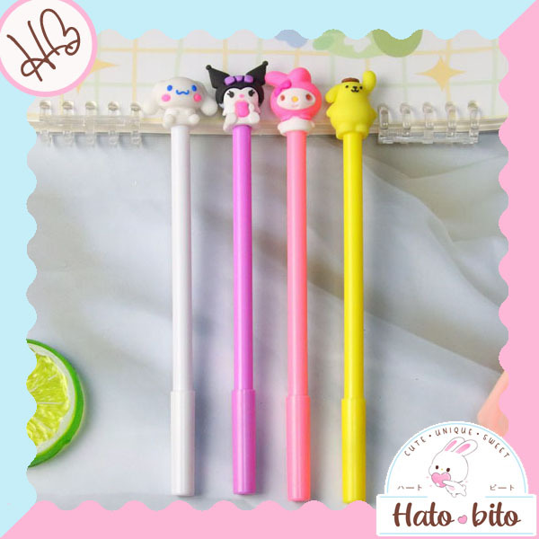 

Pulpen karakter cute lucu kuromi melody cinnamon pompurin tinta gel hitam HB1535