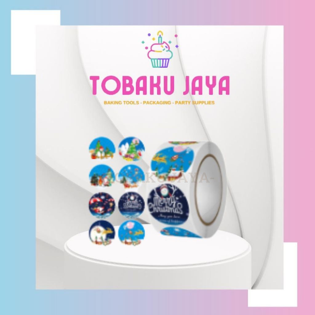 

Sticker Ucapan Merry Christmas - Bertemakan Natal Lucu Roll - C-105